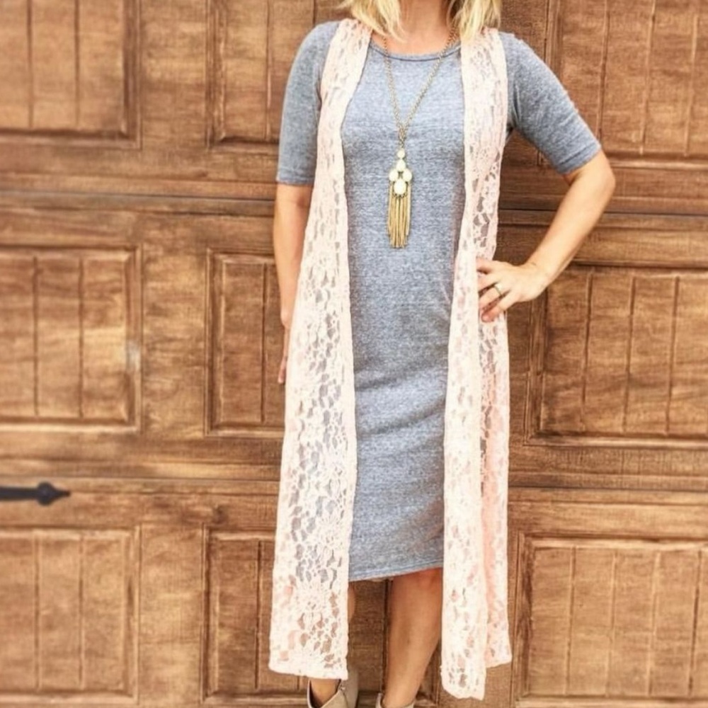 LuLaRoe White Lace Joy Vest